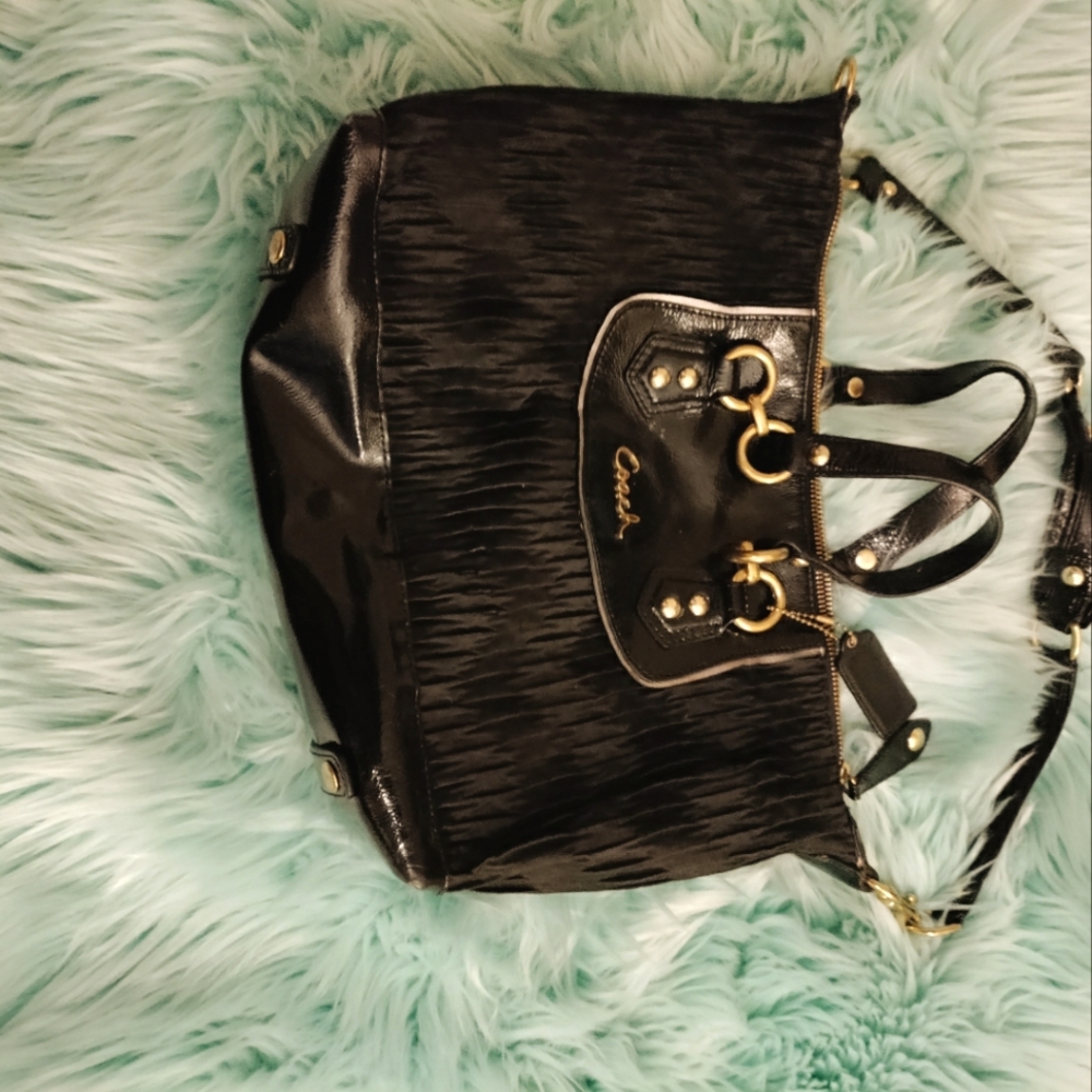 Coach Purse Black and Gold